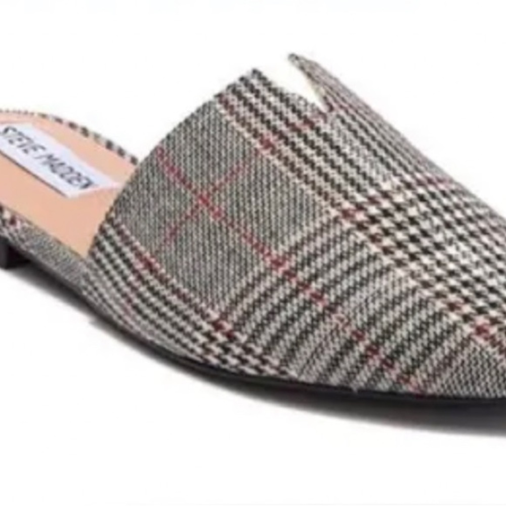Steve Madden Women's Plaid Mules - Black and White